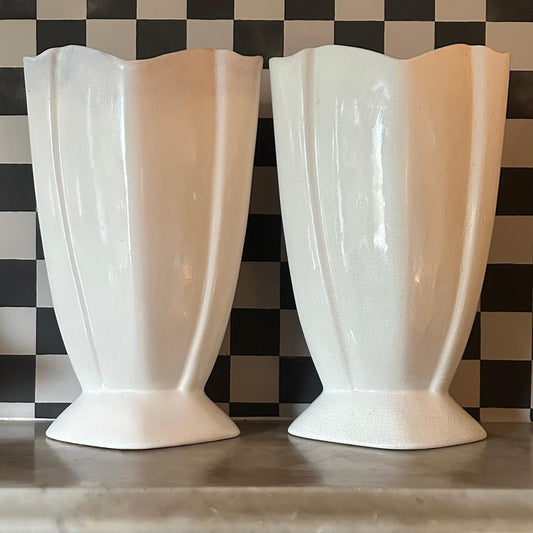 A Pair Of Arthur Wood Vases - FLORA BLACK