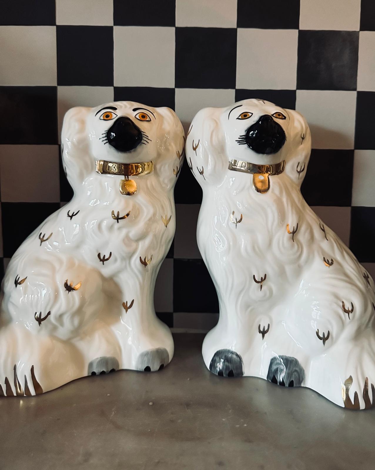 A pair of Beswick Mantle Dogs - FLORA BLACK
