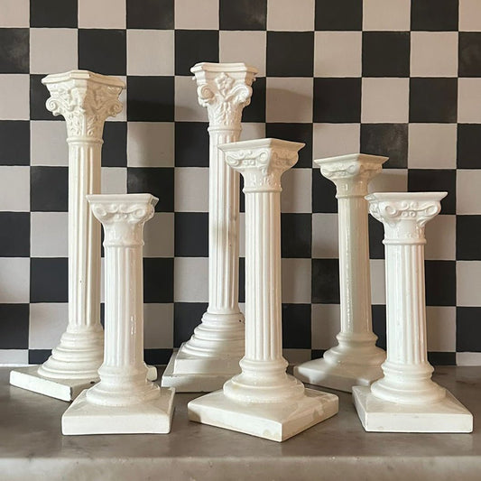 A set of 6 Corinthian Column Candlesitcks - FLORA BLACK
