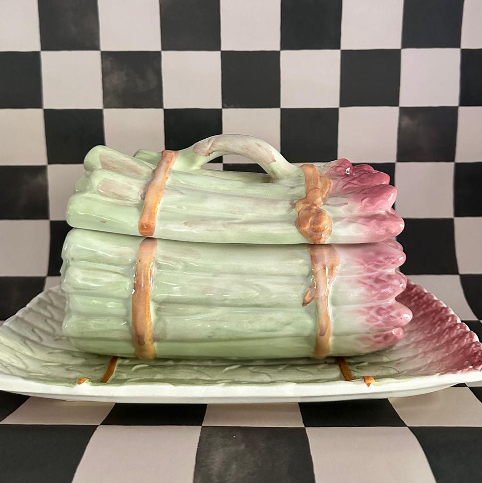 Asparagus Tureen & Serving Plate - FLORA BLACK