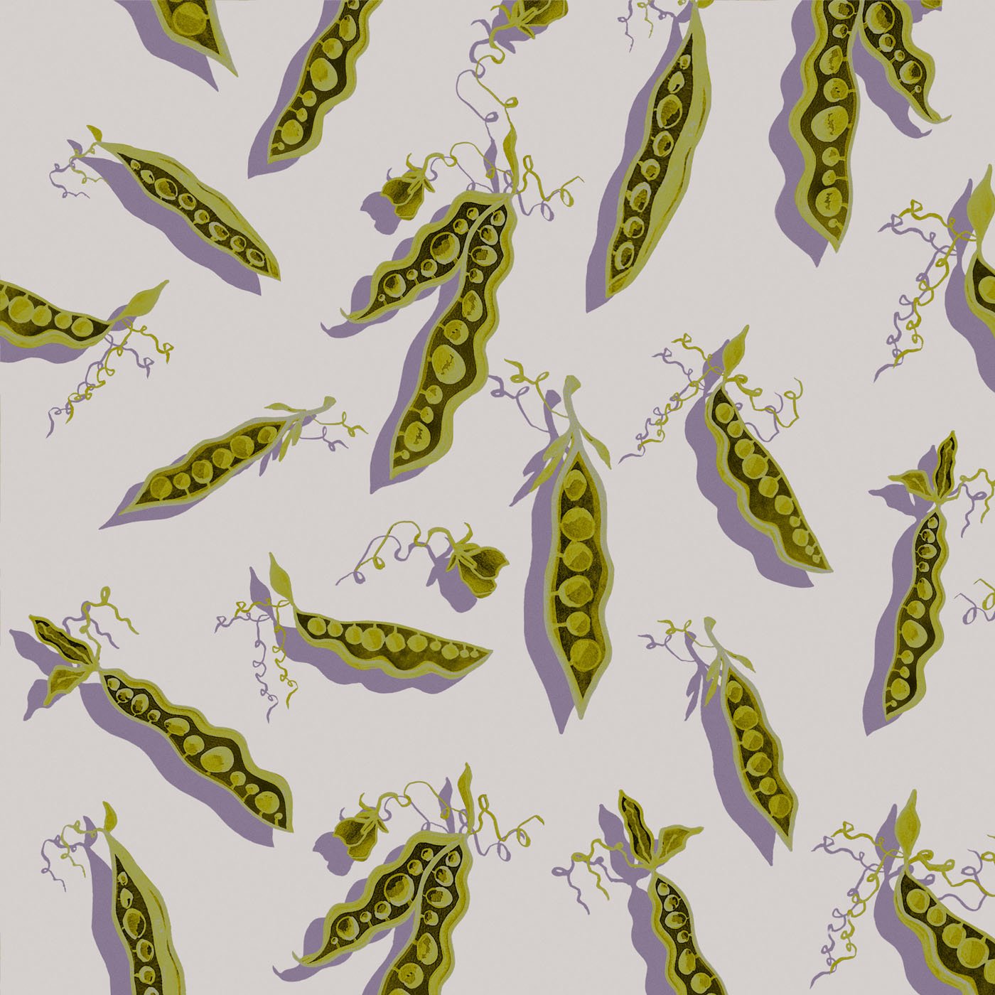 'Pretty Peas' : Chartreuse Shadow - FLORA BLACK