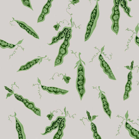 'Pretty Peas' : Pea Green On Ammonite - FLORA BLACK