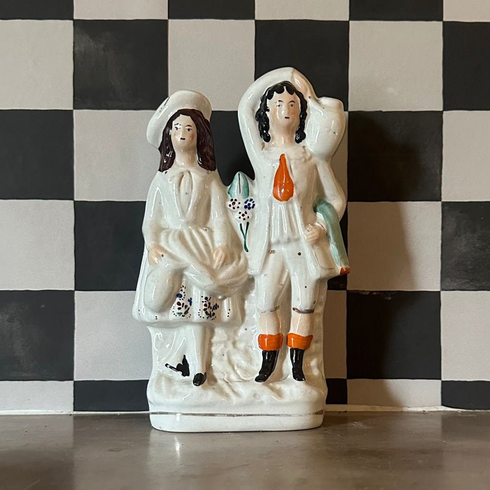 Small Staffordshire milk sellers - FLORA BLACK