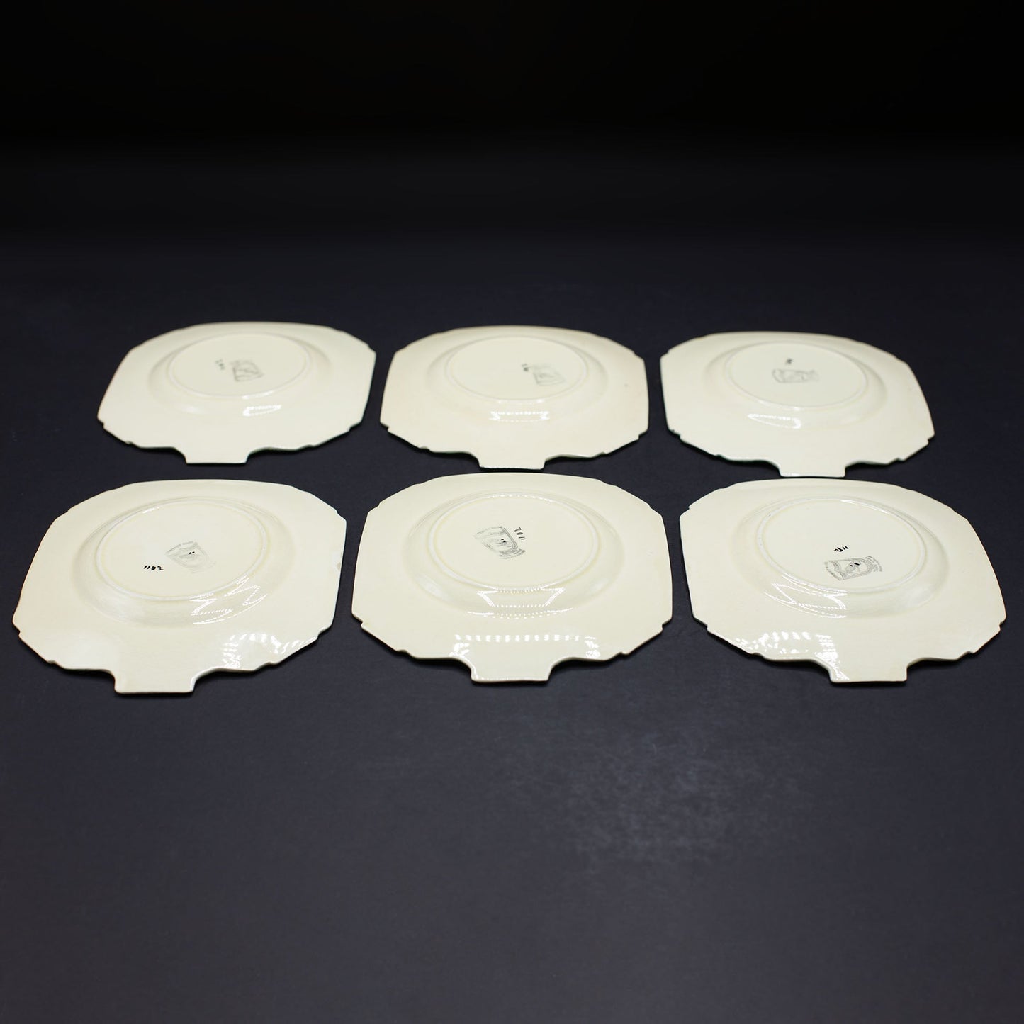 A Seven Piece Set Of Sandwich Plates - FLORA BLACK