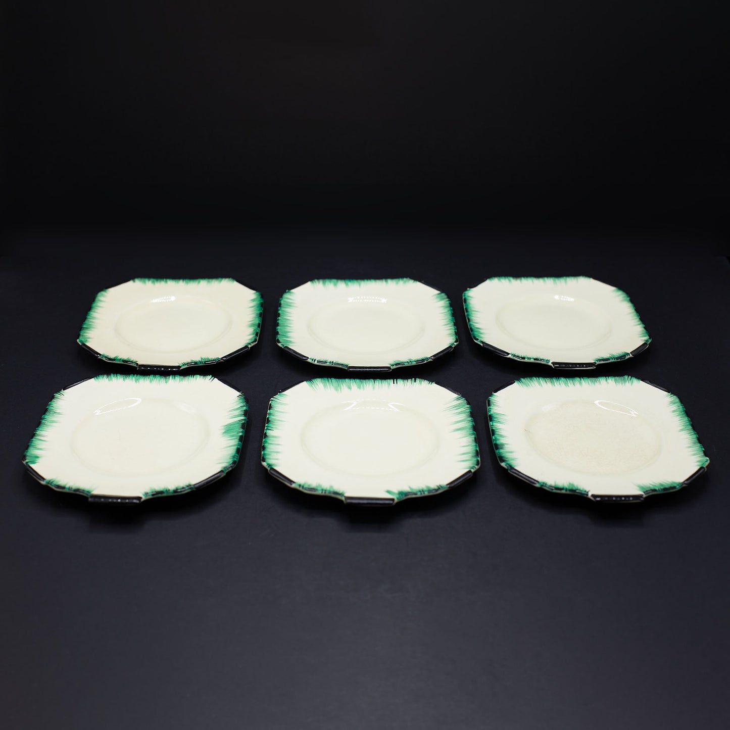 A Seven Piece Set Of Sandwich Plates - FLORA BLACK