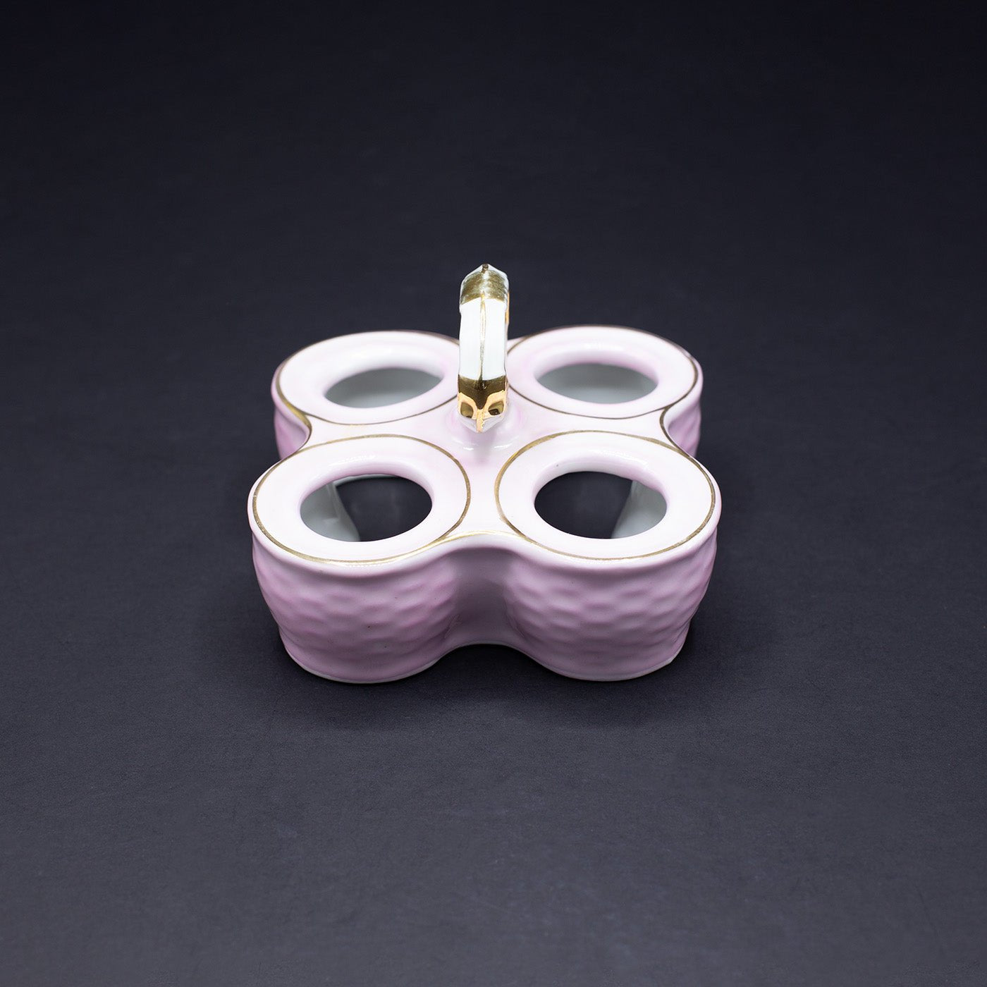 Candy Pink Egg cruet for 4 eggs - FLORA BLACK