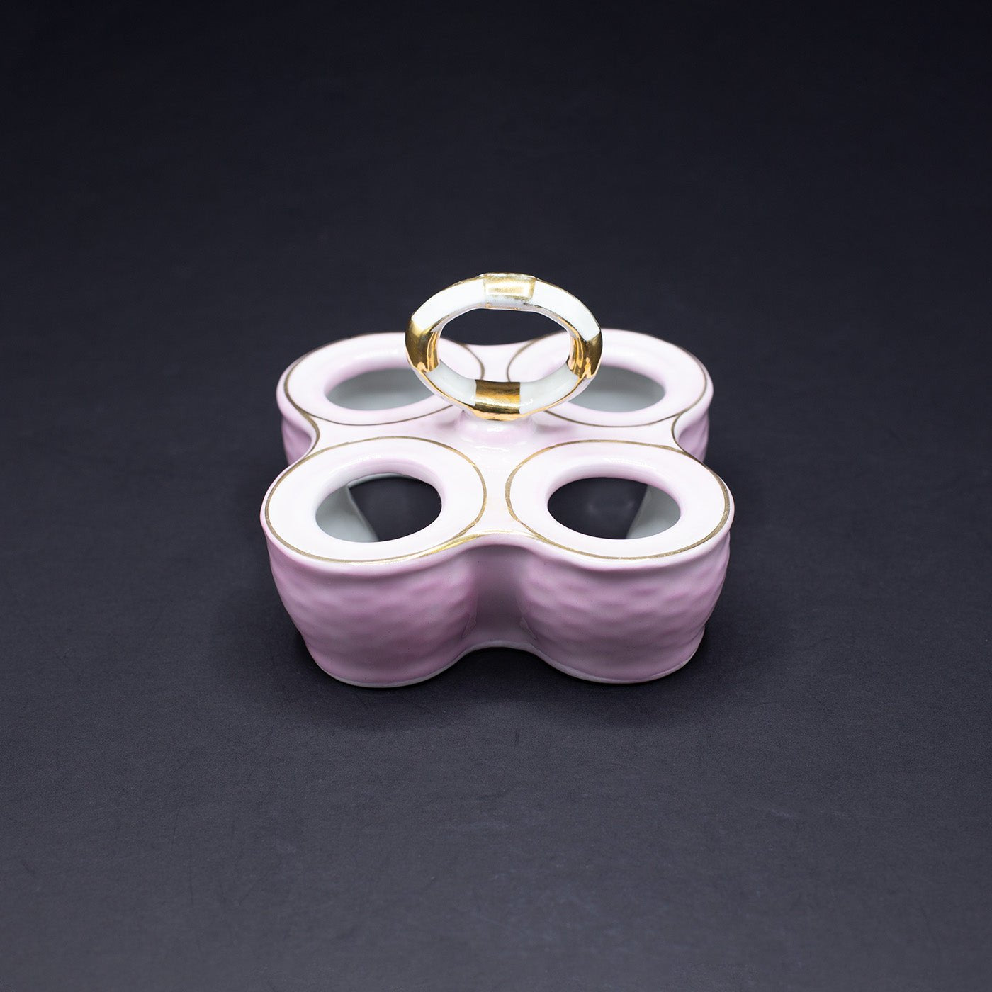 Candy Pink Egg cruet for 4 eggs - FLORA BLACK