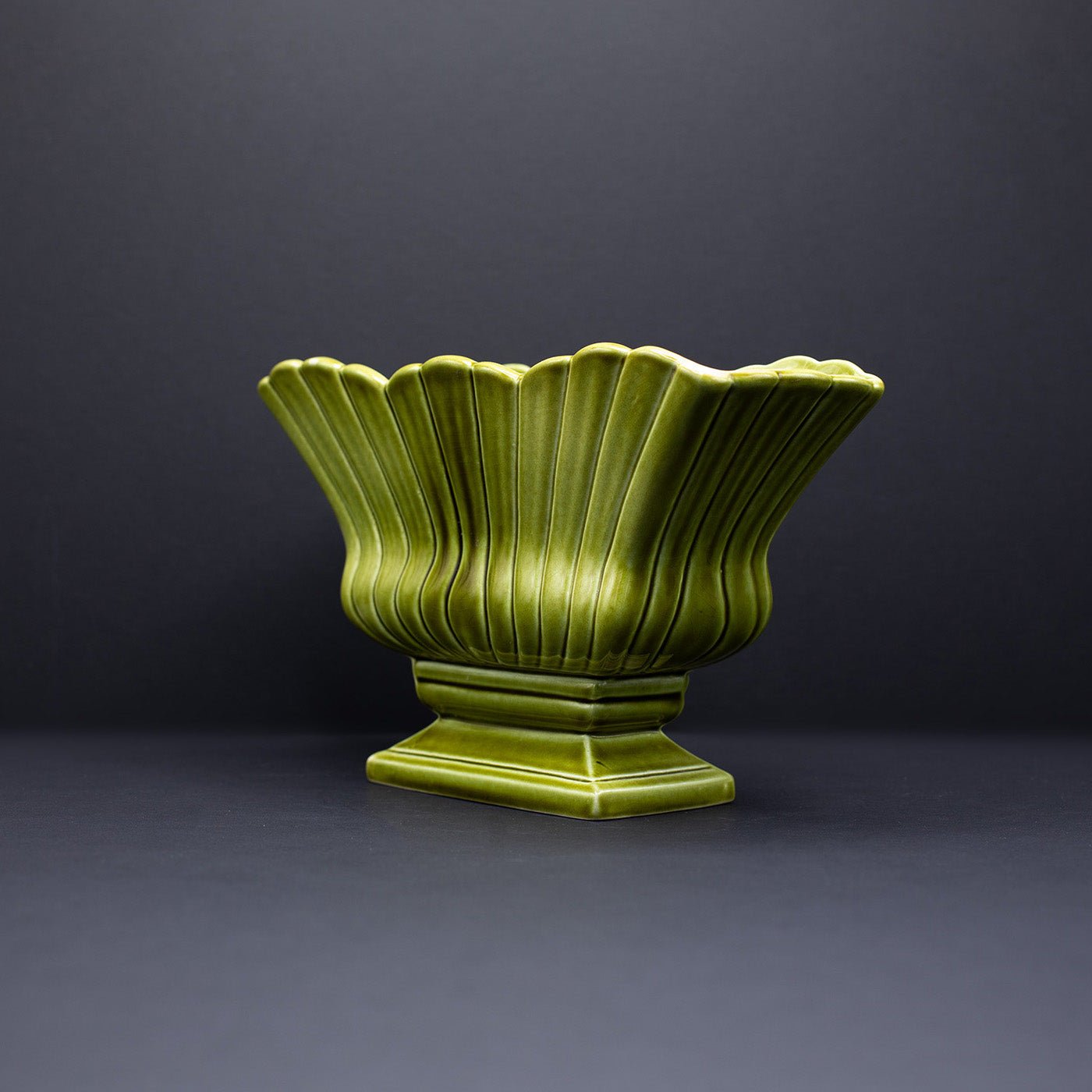 Chartreuse Fluted Mantel Vase - FLORA BLACK