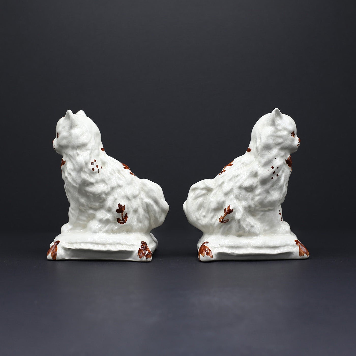 Pair Of Pretty Cats Sat on Cushions - FLORA BLACK