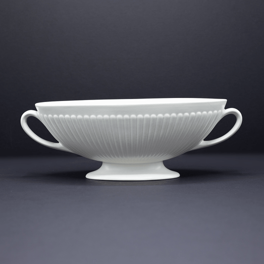 Ribbed Twin Handled Vase - FLORA BLACK