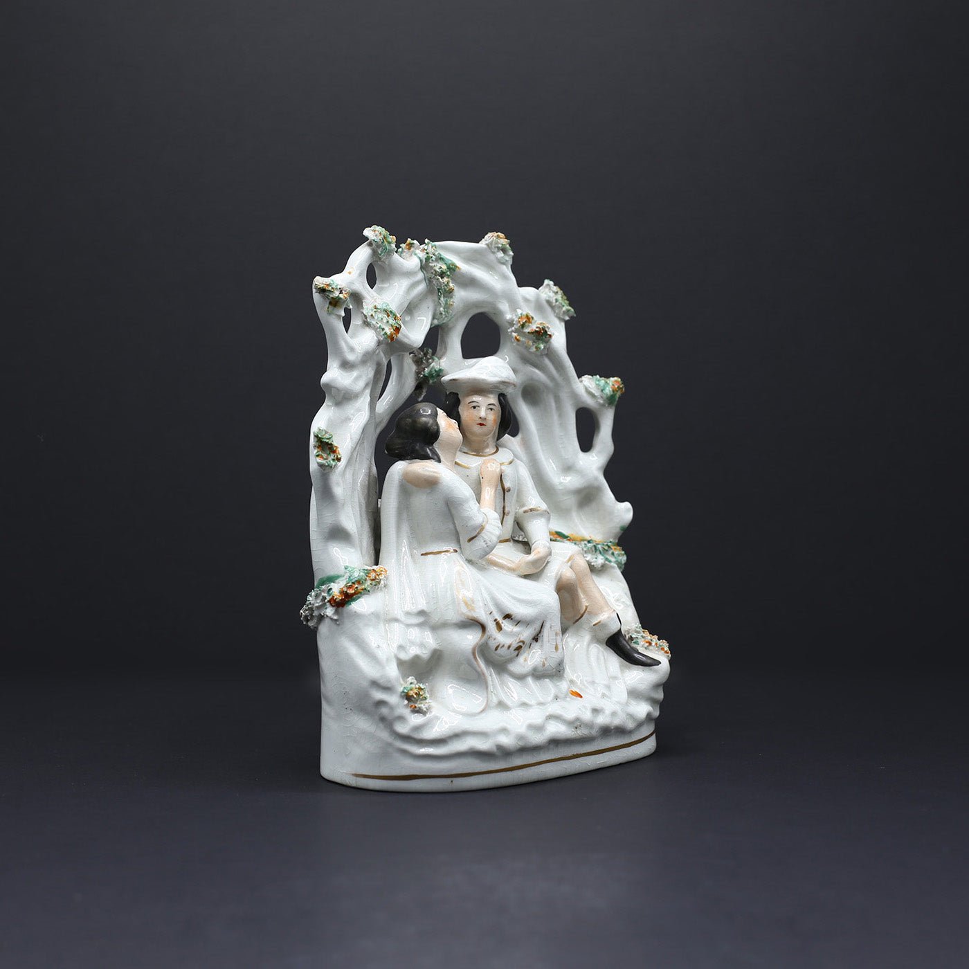 Staffordshire Flatback Courting Couple - FLORA BLACK