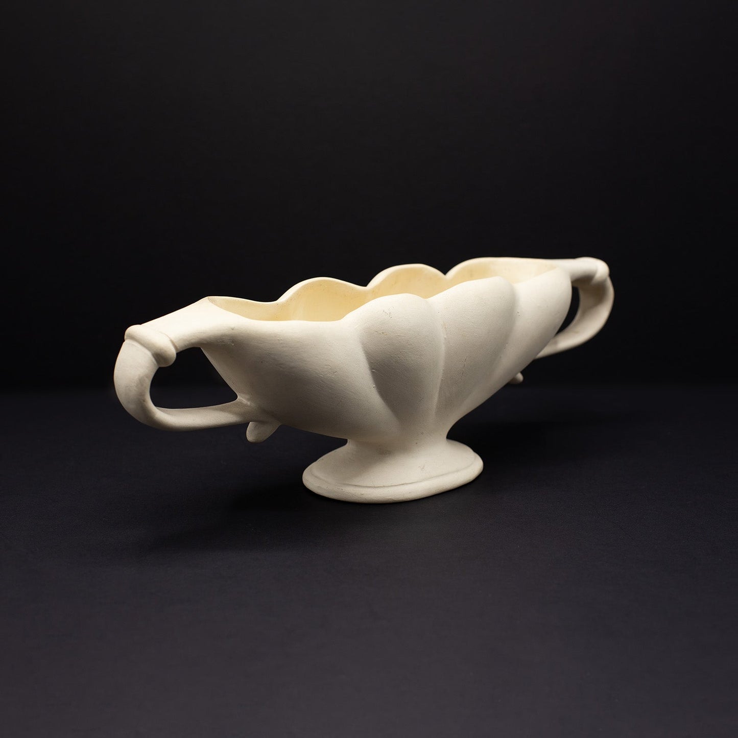 Unglazed Cream Fulham Pottery Mantel Vase - FLORA BLACK