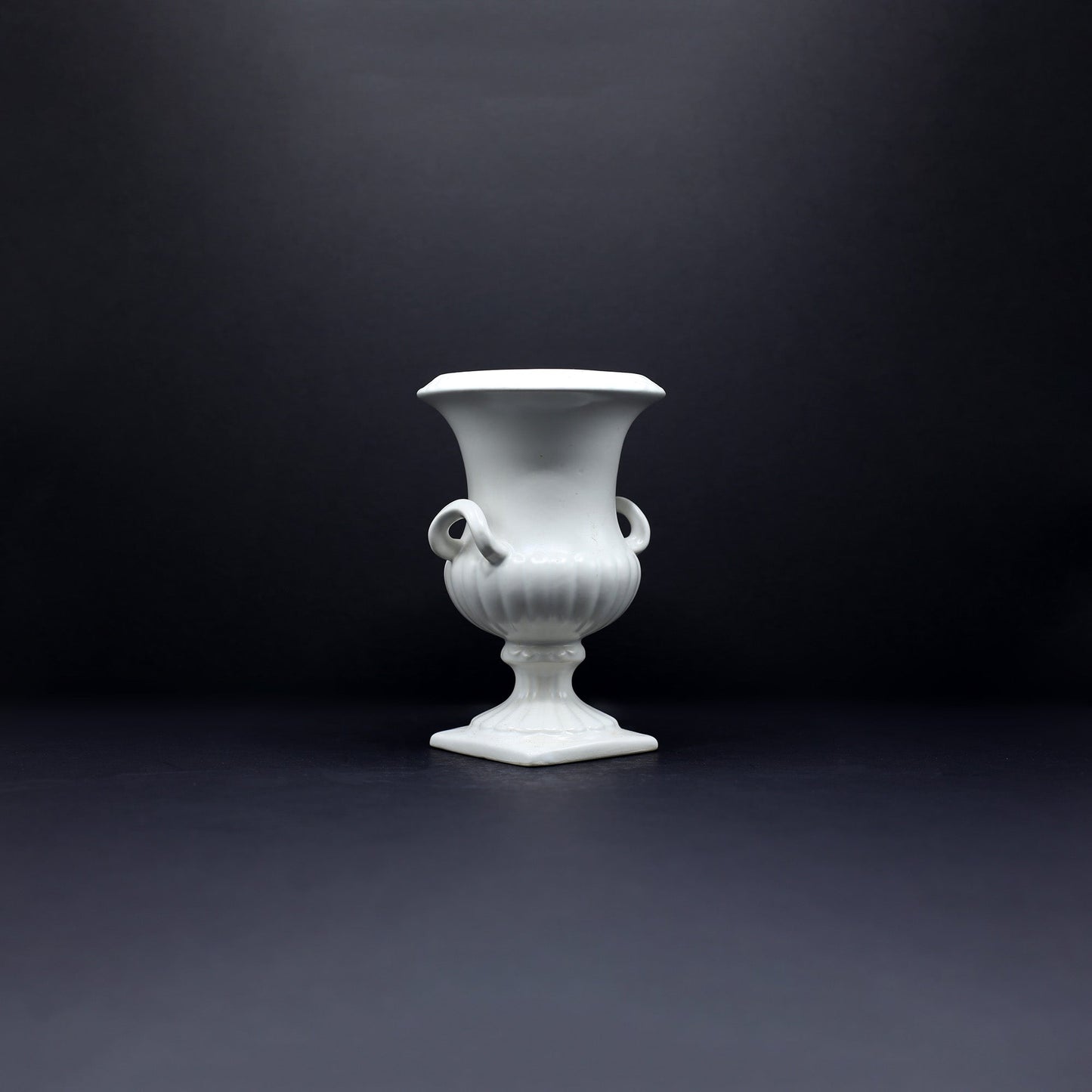 Urn Vase With Square Base - FLORA BLACK