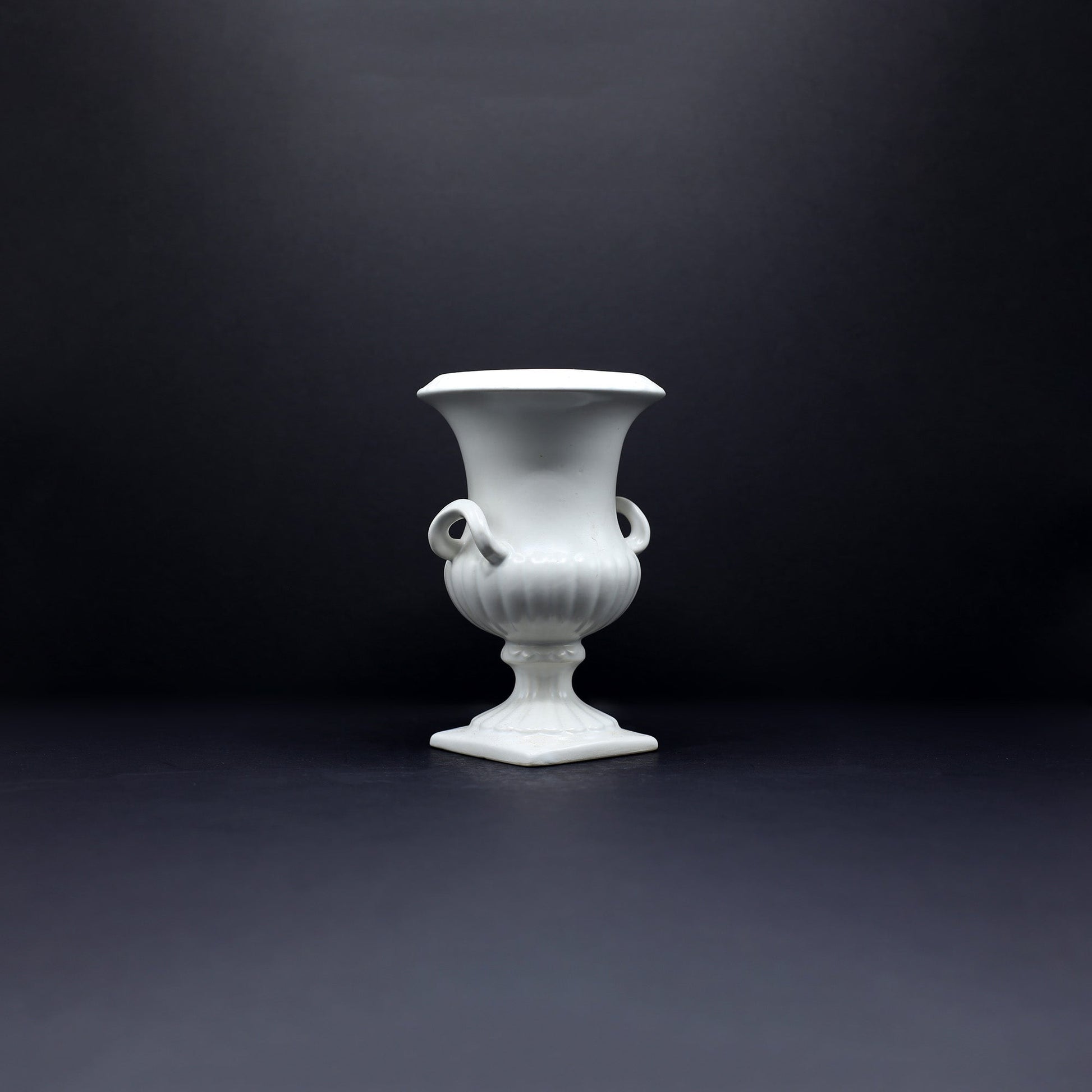 Urn Vase With Square Base - FLORA BLACK