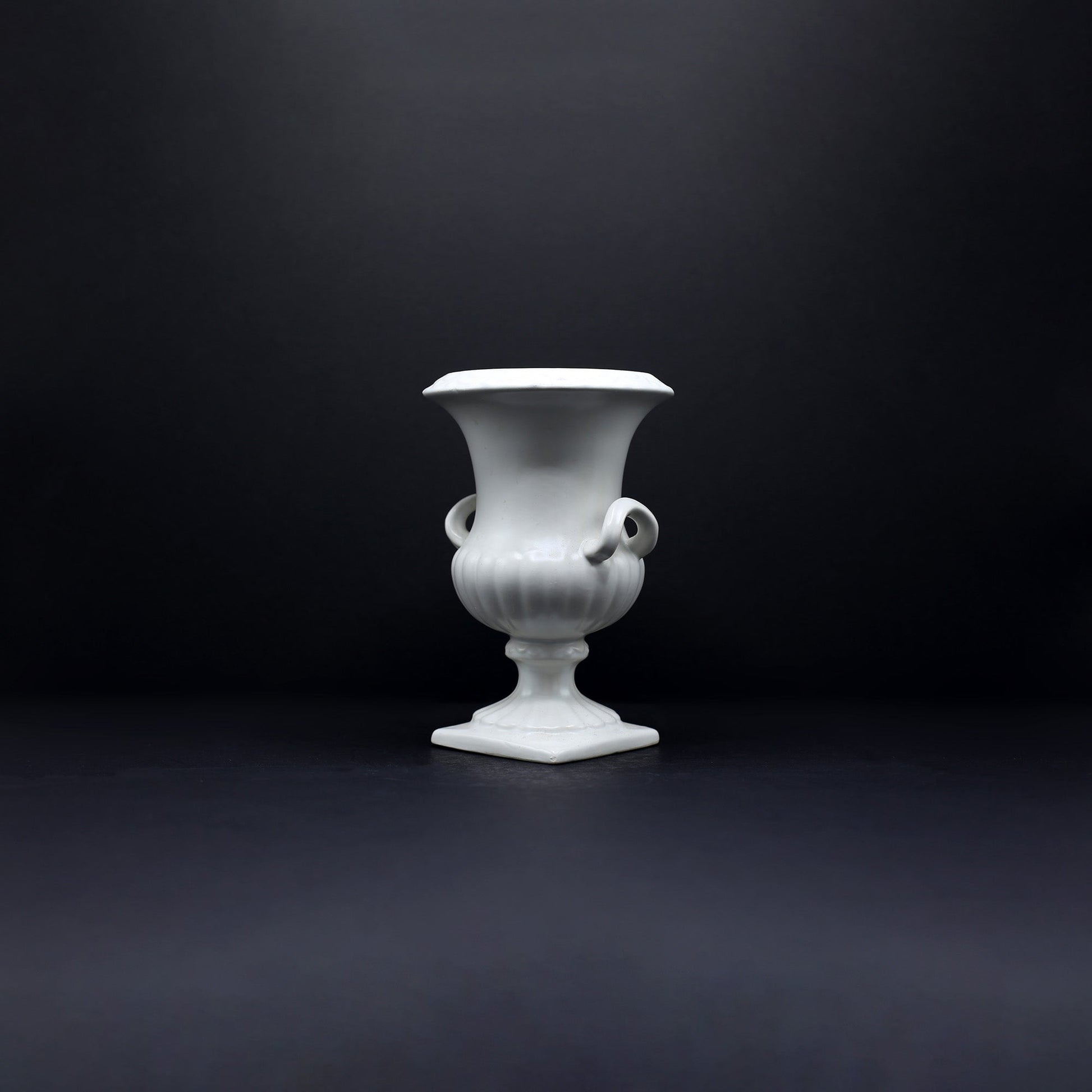 Urn Vase With Square Base - FLORA BLACK