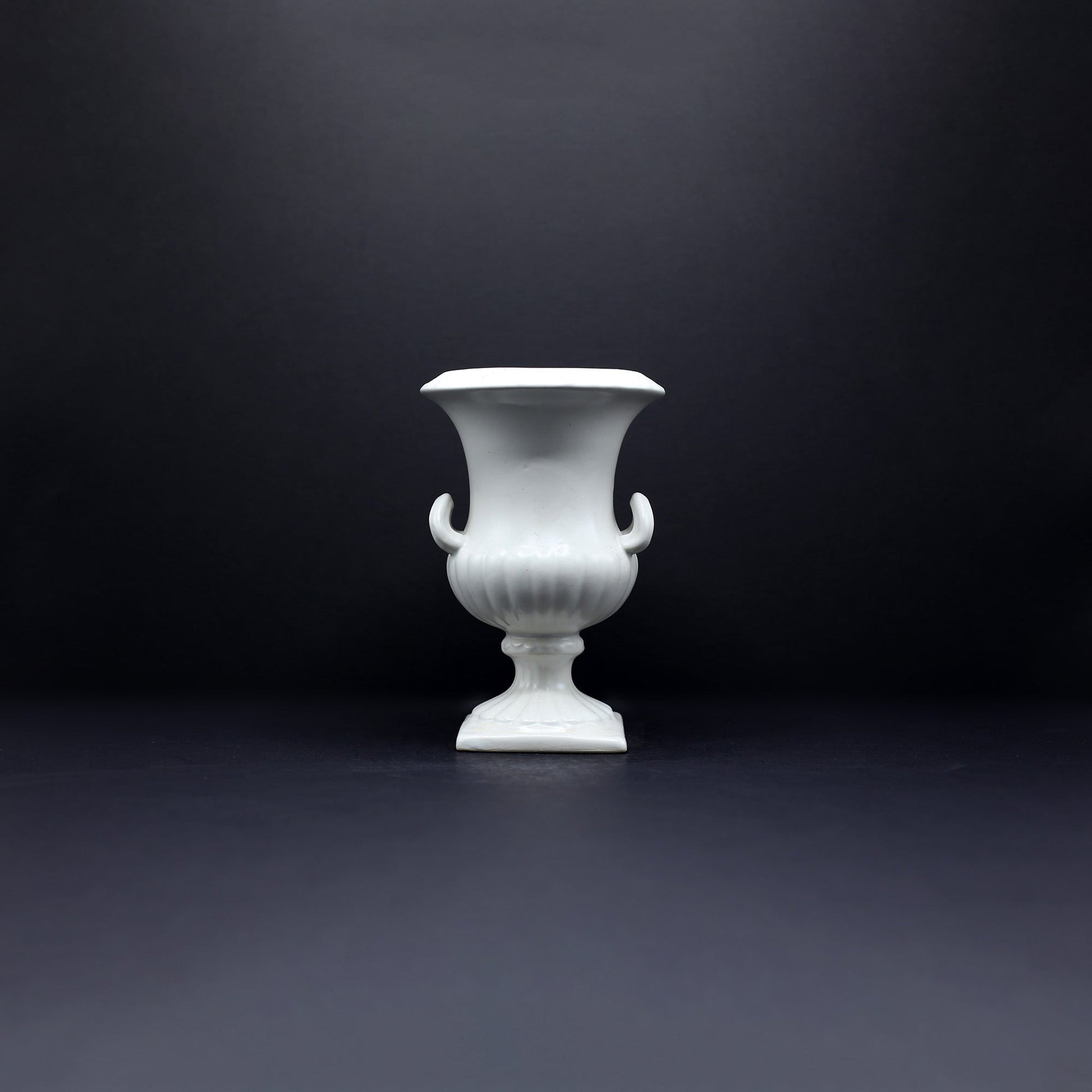 Urn Vase With Square Base - FLORA BLACK