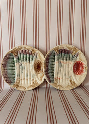 A Pair of Majollica Asparagus Plates
