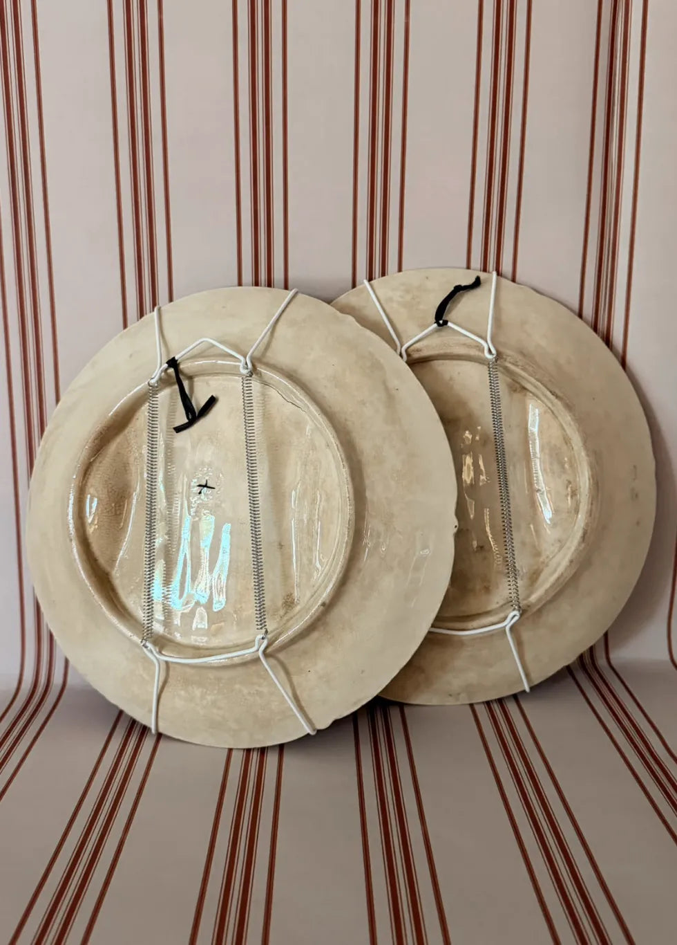 A Pair of Majollica Asparagus Plates
