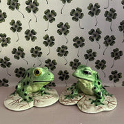 A pair of 1960s had painted ceramic frogs - FLORA BLACK