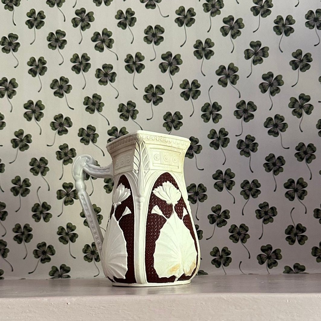 Copeland square rim brown and white jug - FLORA BLACK