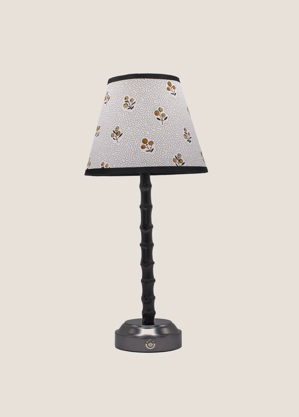 Flora Black Rechargeable Bamboo Table Lamp: Bobby - FLORA BLACK