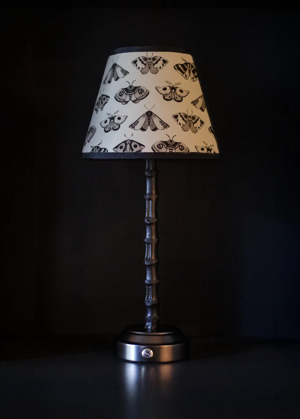 Flora Black Rechargeable Bamboo Table Lamp with Dusk shade - FLORA BLACK