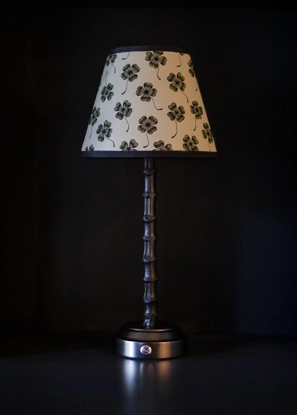 Flora Black Rechargeable Bamboo Table Lamp with Lucky shade - FLORA BLACK