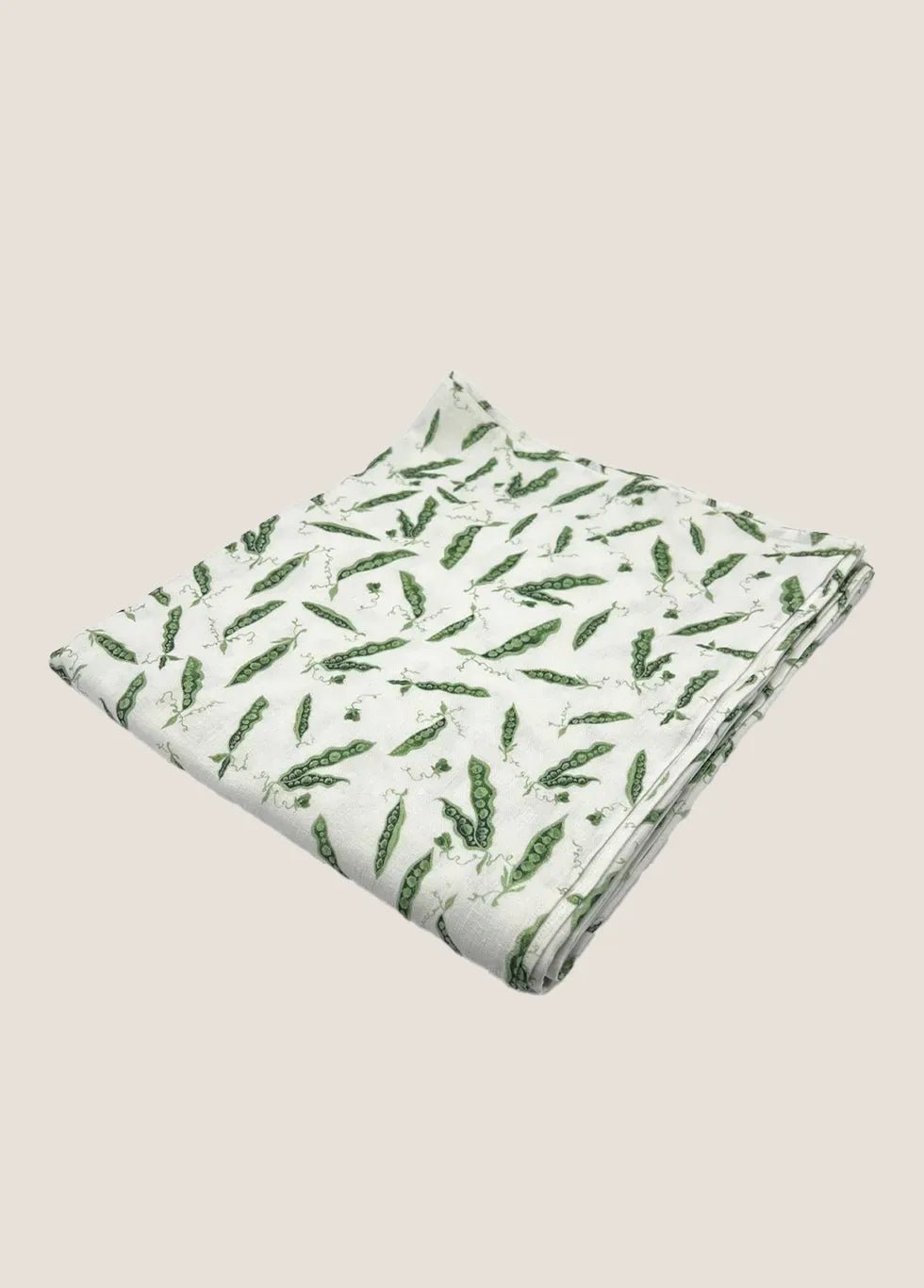 Flora Black Table Cloth: Pretty Peas in Pea Green - FLORA BLACK