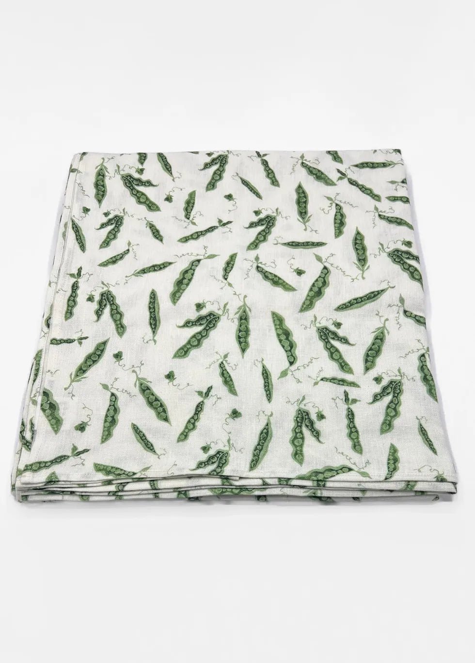 Flora Black Table Cloth: Pretty Peas in Pea Green - FLORA BLACK