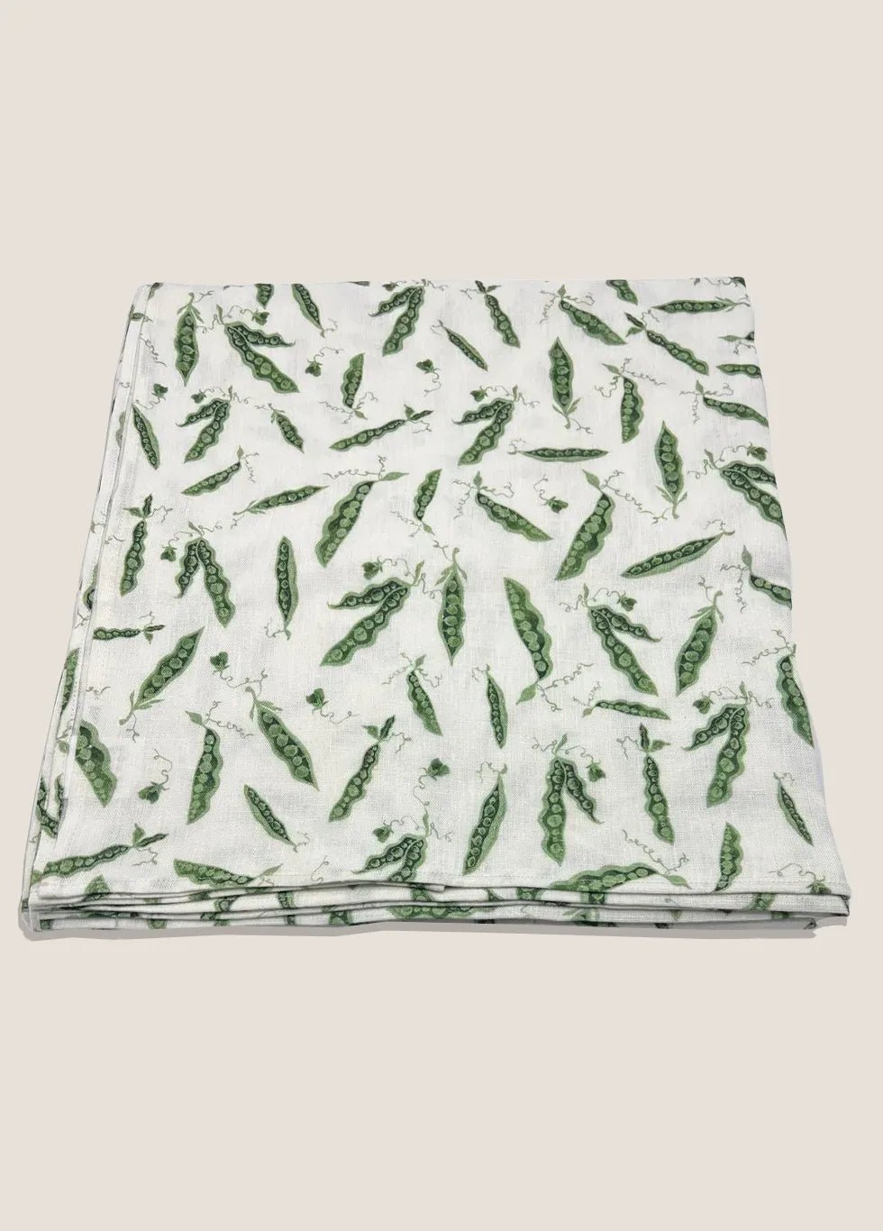 Flora Black Table Cloth: Pretty Peas in Pea Green - FLORA BLACK