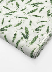 Flora Black Table Cloth: Pretty Peas in Pea Green - FLORA BLACK