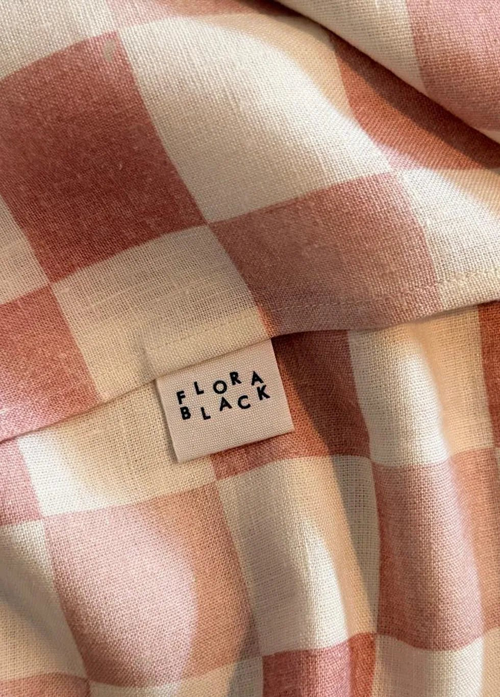 Flora Black Table Cloth: Queens Gambit Blush - FLORA BLACK