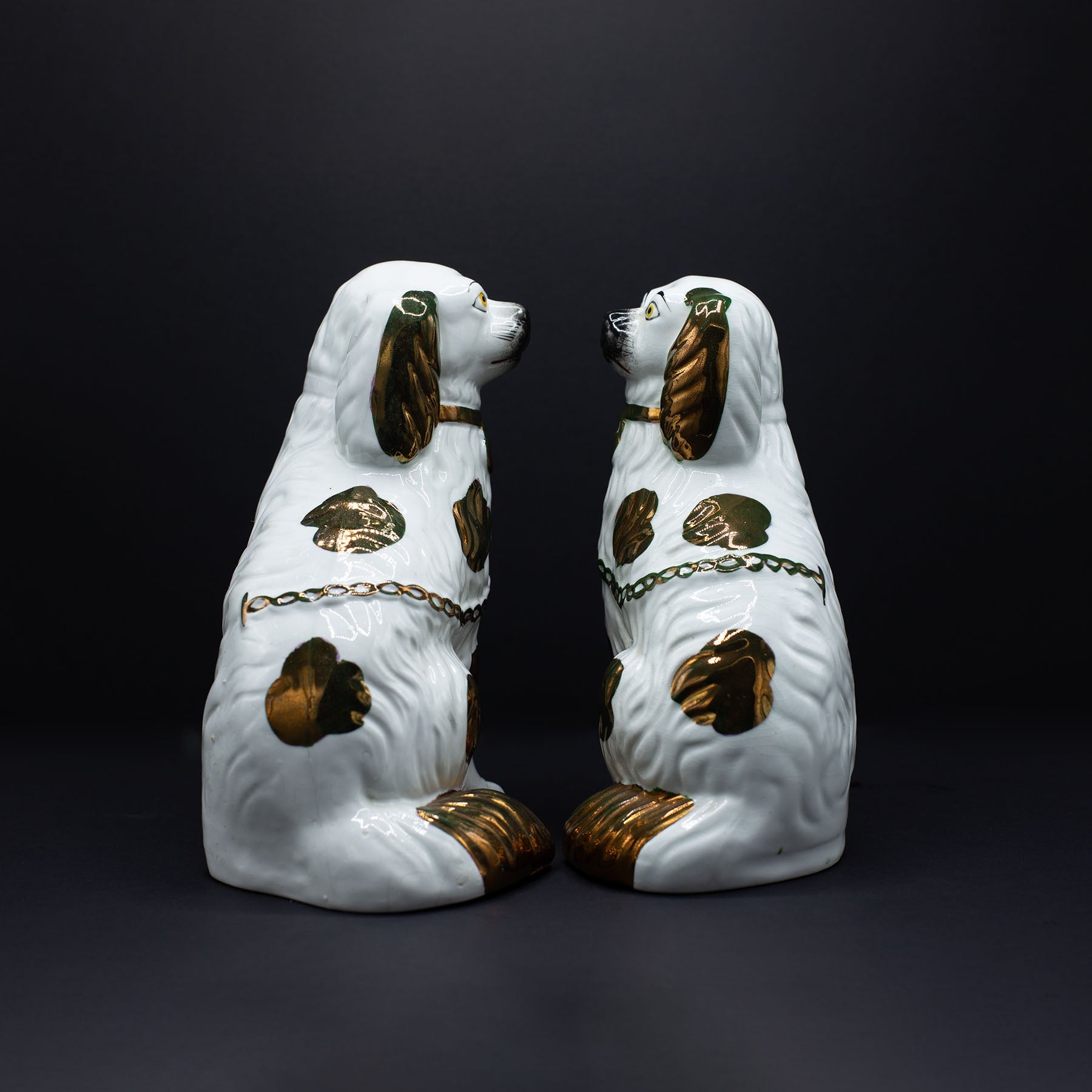Large Staffordshire Wally Dogs - FLORA BLACK
