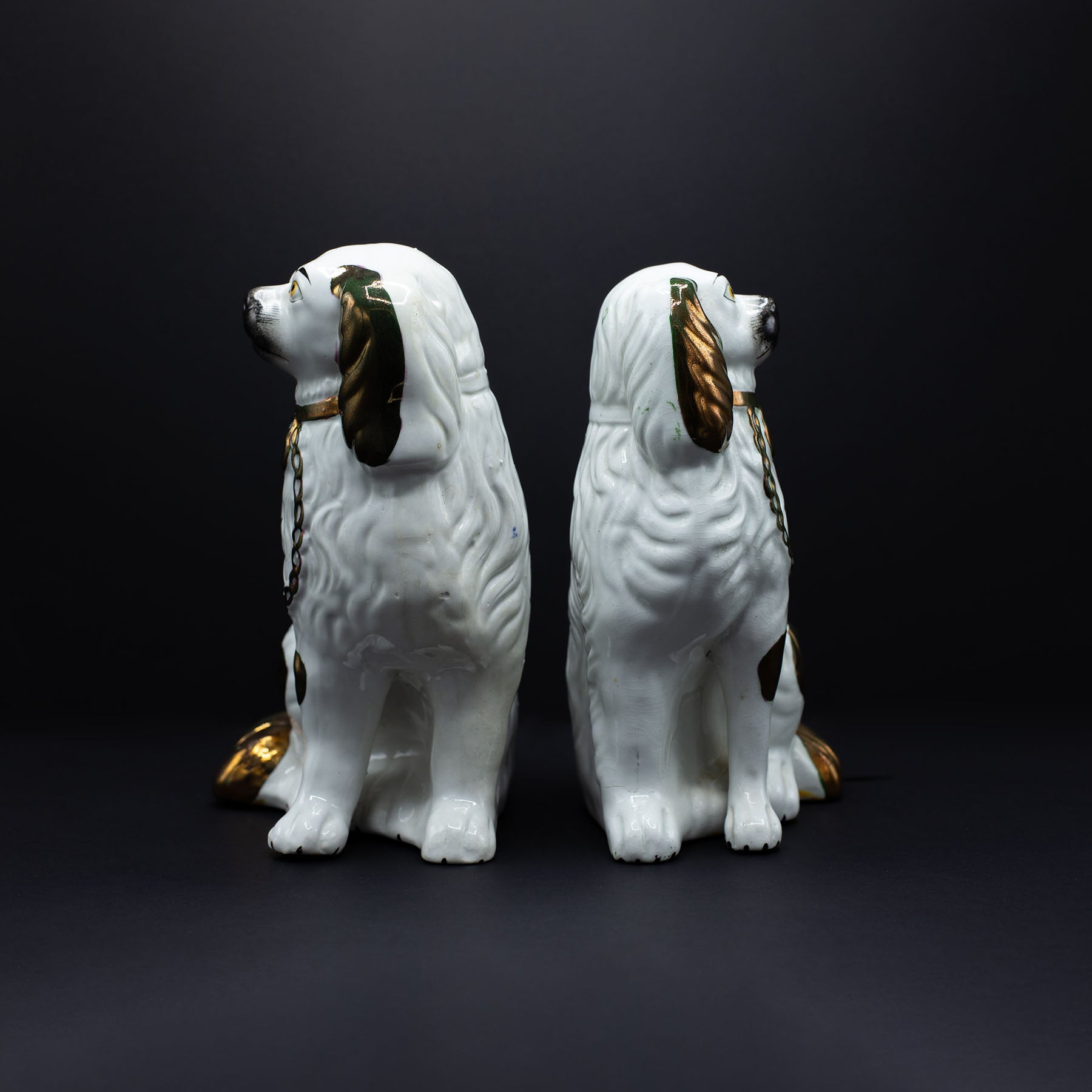 Large Staffordshire Wally Dogs - FLORA BLACK