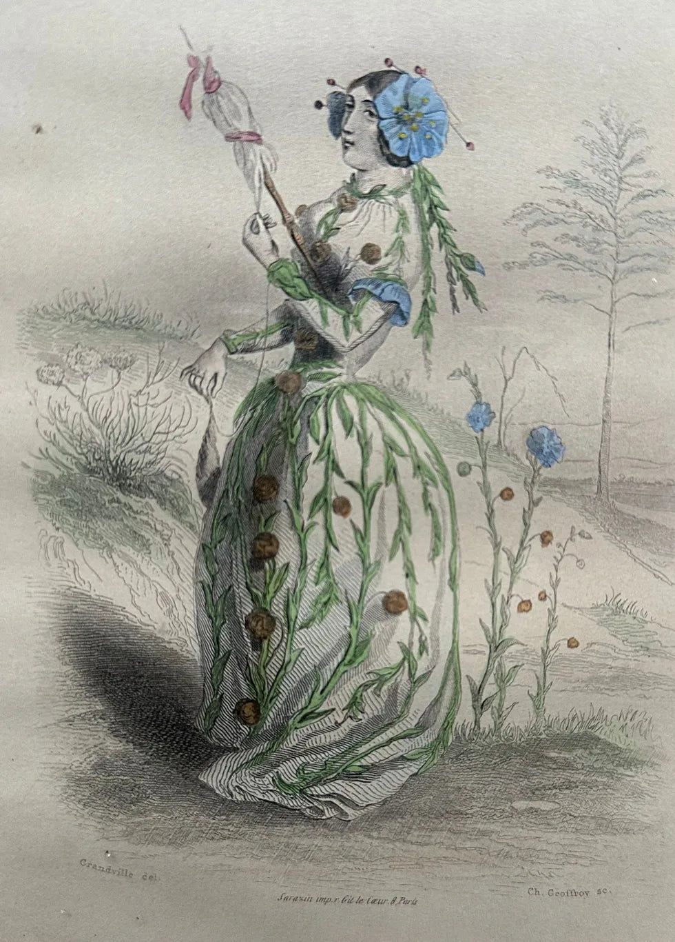 Les Fleur Animees by JJ Grandville - FLAX - FLORA BLACK