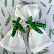 Pea Pod Napkin Rings (Pair) - FLORA BLACK