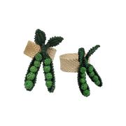 Pea Pod Napkin Rings (Pair) - FLORA BLACK