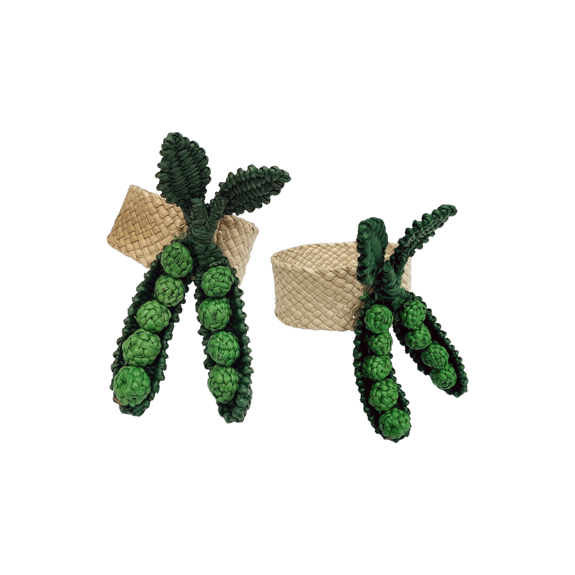 Pea Pod Napkin Rings (Pair) - FLORA BLACK