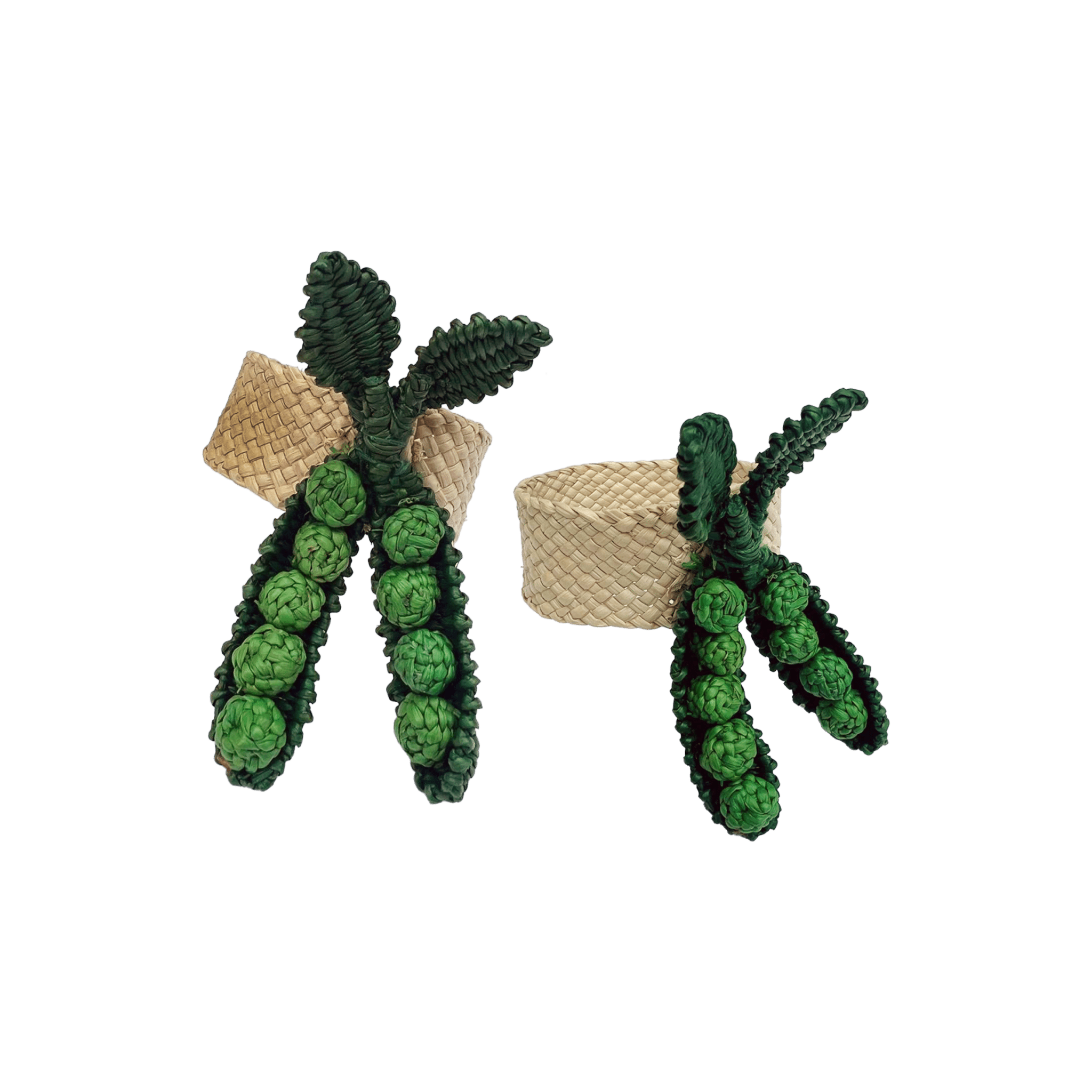 Pea Pod Napkin Rings (Pair) - FLORA BLACK