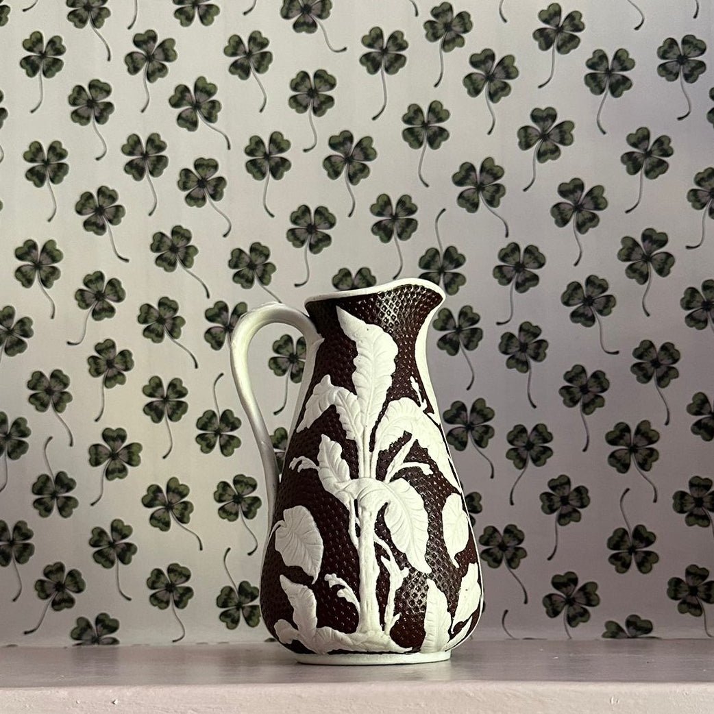 Small beech and hancock foliage and Lily brown and white jug - FLORA BLACK