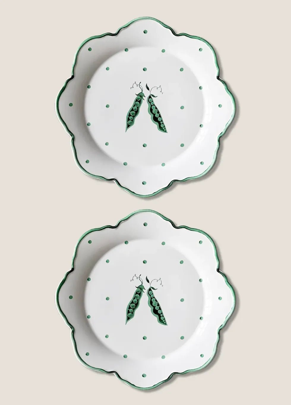 The Flora Black Pea Pod Plates (PAIR) - FLORA BLACK