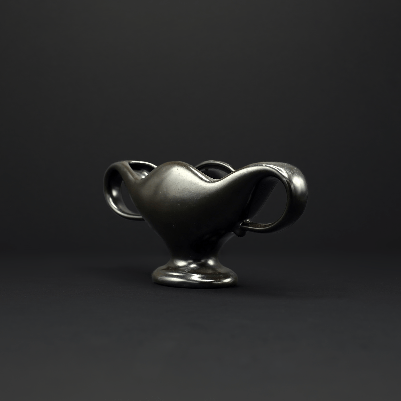A Collectable Fulham Pottery Mantel Vase - FLORA BLACK