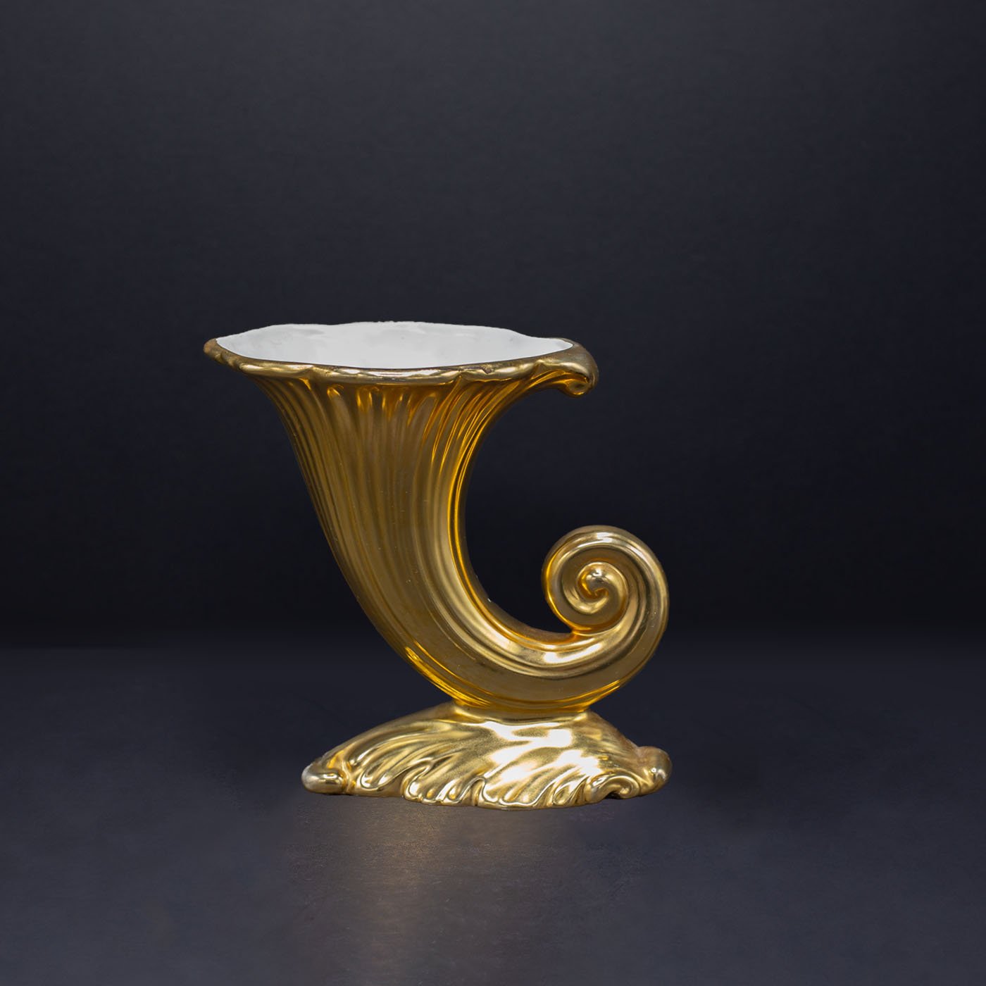 A Golden Cornucopia Posy Vase - FLORA BLACK