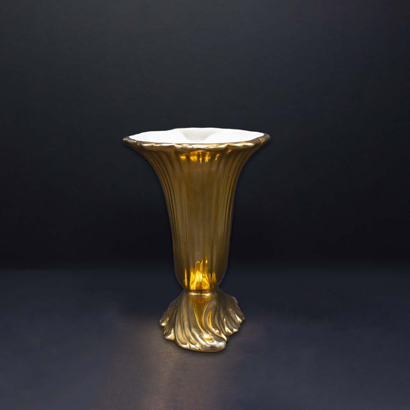 A Golden Cornucopia Posy Vase - FLORA BLACK