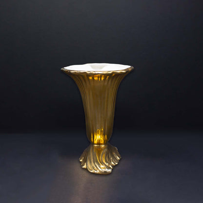 A Golden Cornucopia Posy Vase - FLORA BLACK