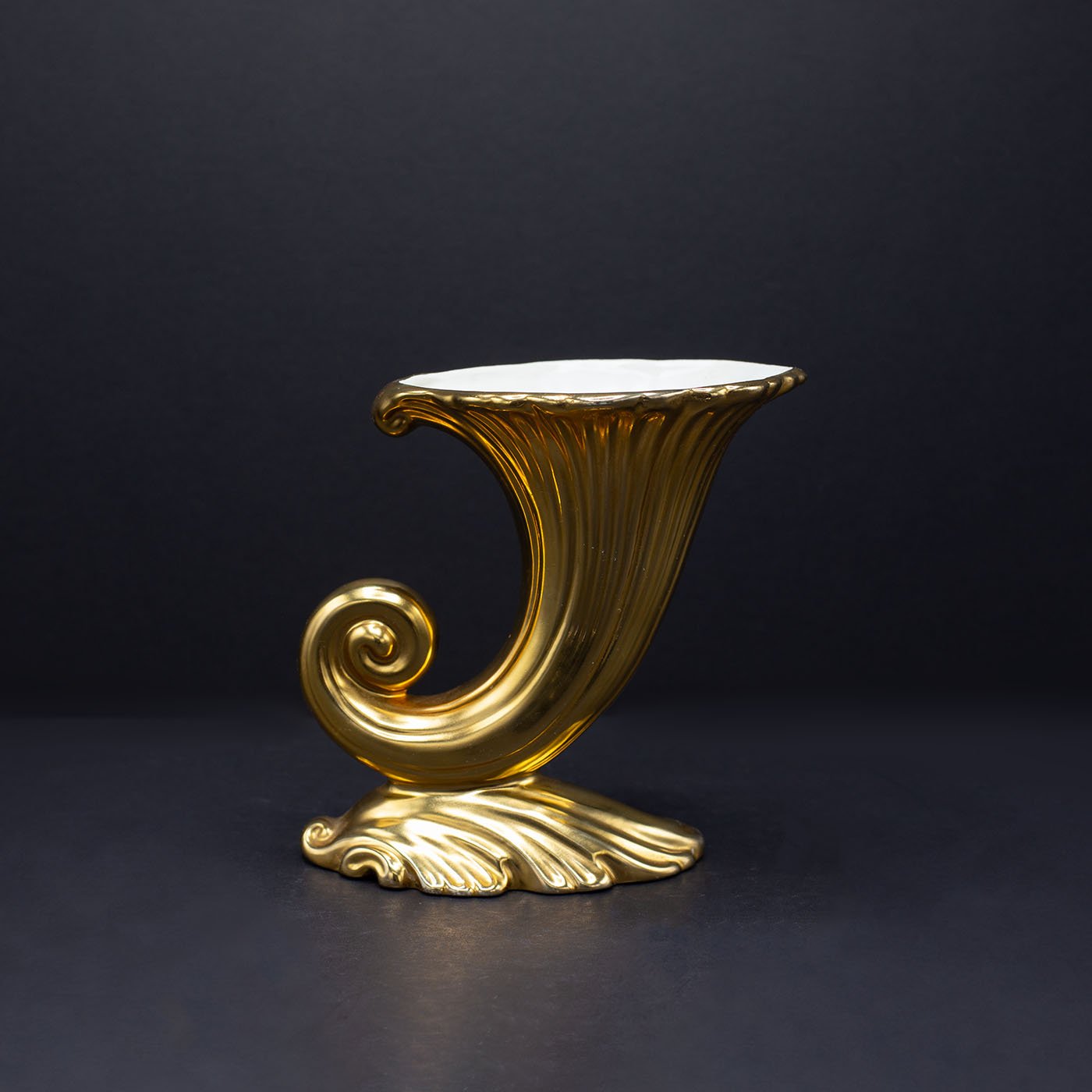 A Golden Cornucopia Posy Vase - FLORA BLACK