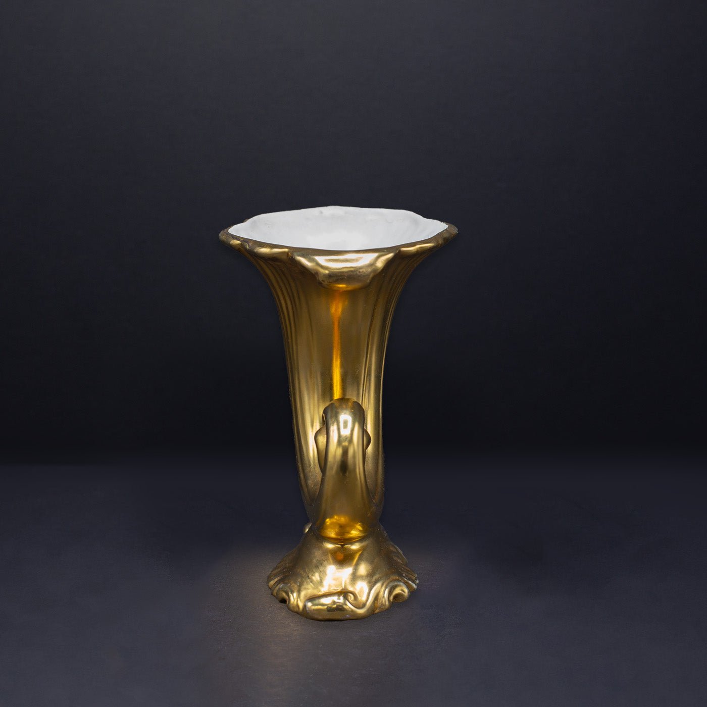 A Golden Cornucopia Posy Vase - FLORA BLACK
