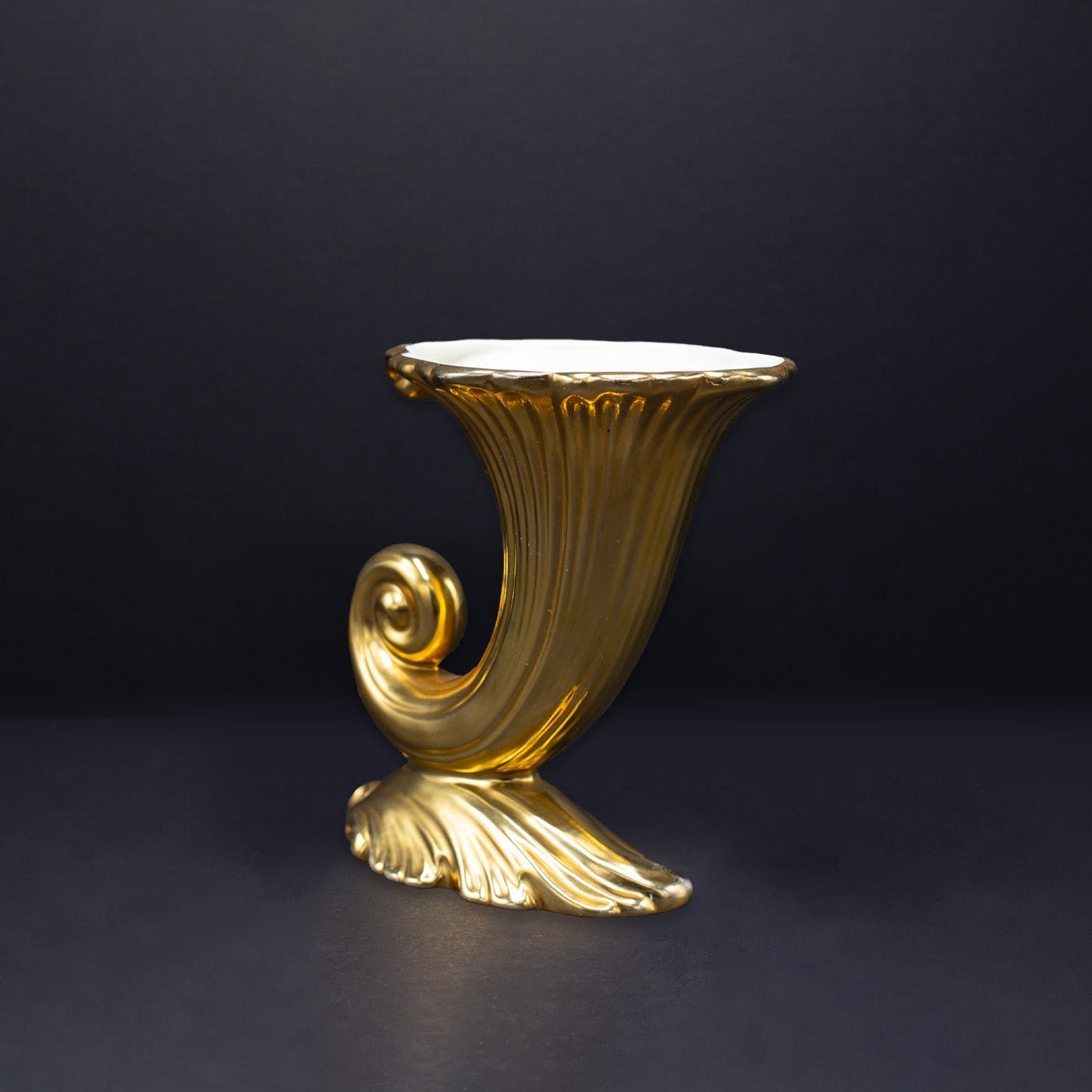 A Golden Cornucopia Posy Vase - FLORA BLACK