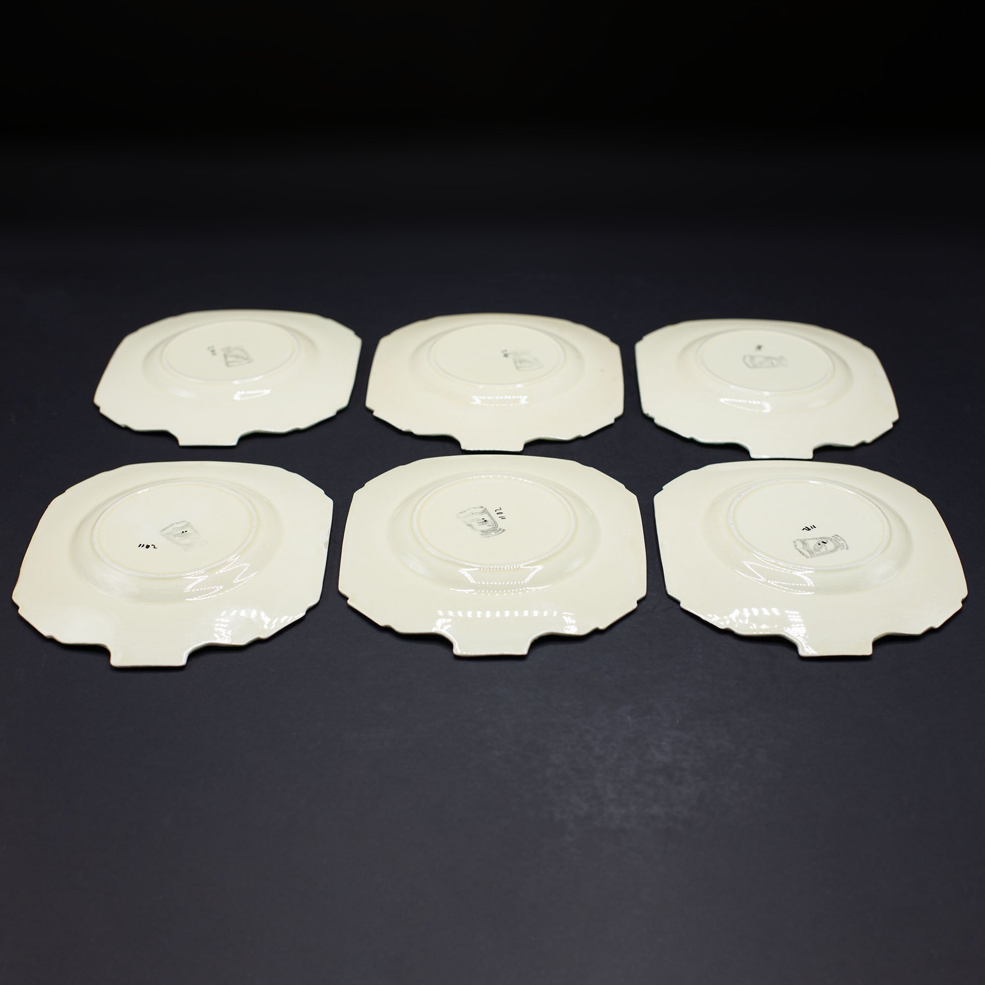 A Seven Piece Set Of Sandwich Plates - FLORA BLACK