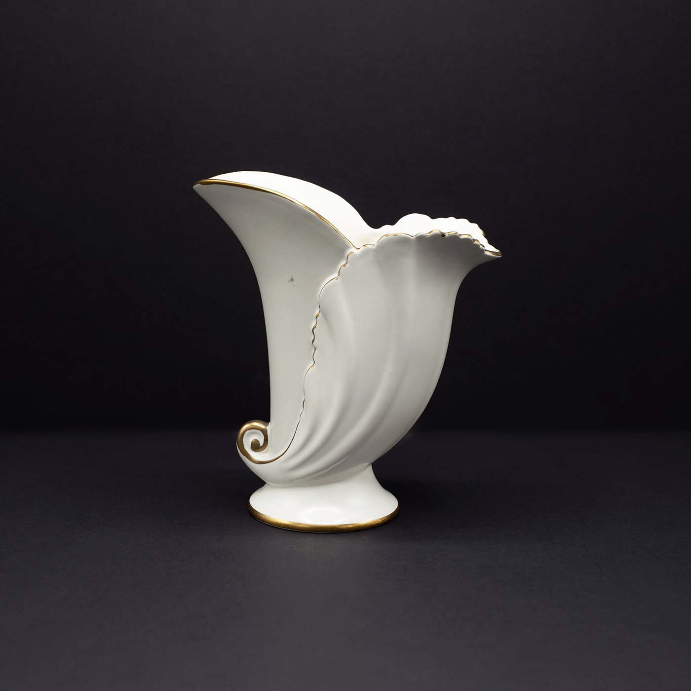 A Sweet and unusual Cornucopia vase - FLORA BLACK